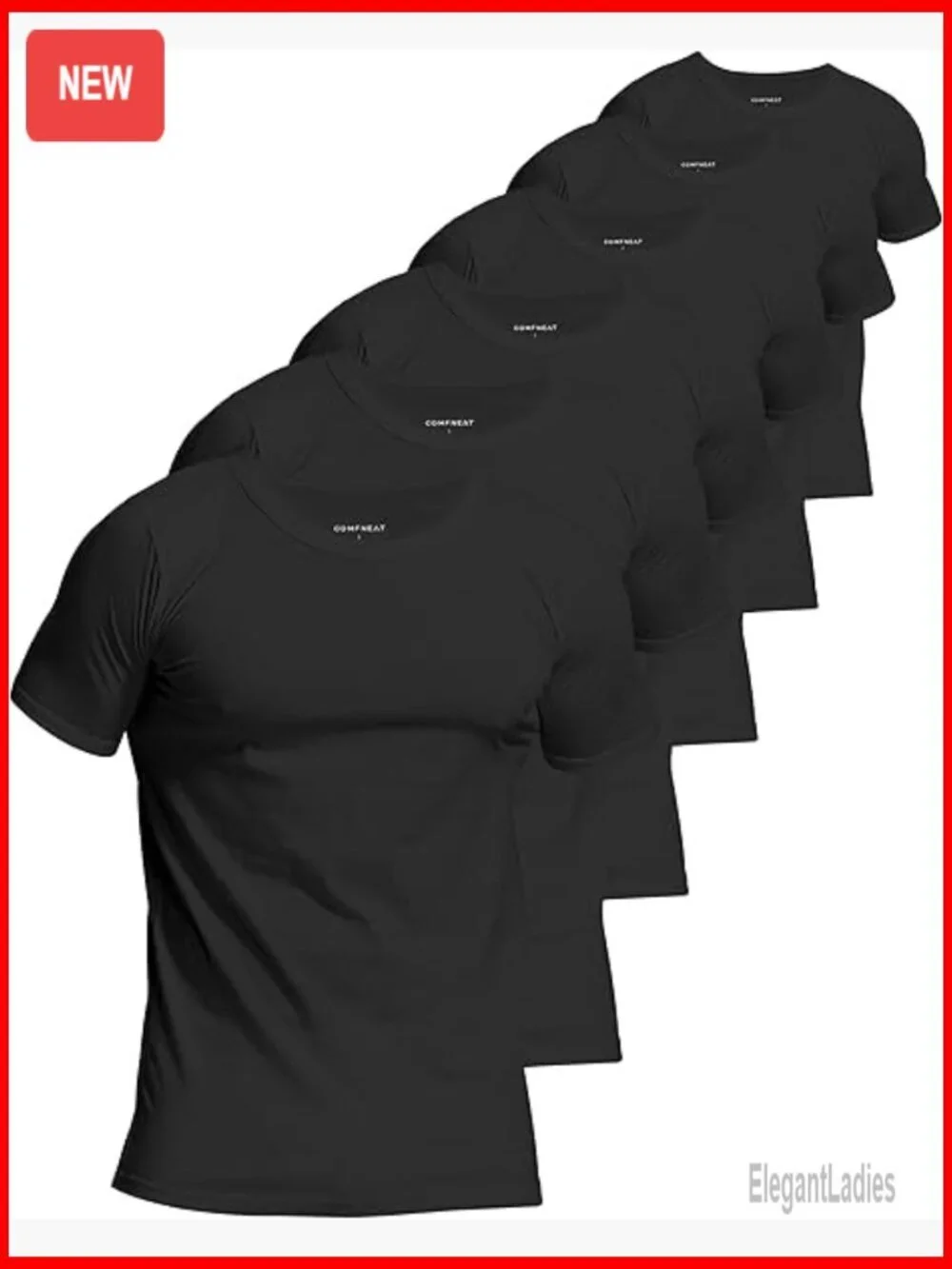 6-Pack Pure Cotton Crew Neck Undershirts, Tag-Free, OEKO-TEX Certified